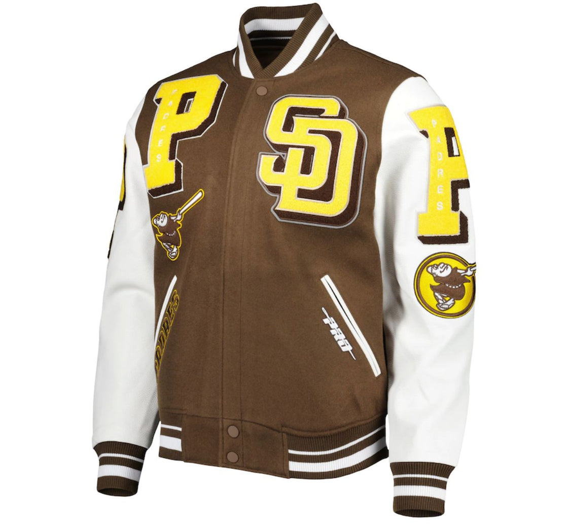 San Diego Padres Pro Standard Logo Mashup Wool Varsity Jacket