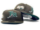 TAMPA BAY INAUGURAL SEASON " BEEF AND BROCCOLI" WALNUT GREEN BRIM NEW ERA FITTED HAT