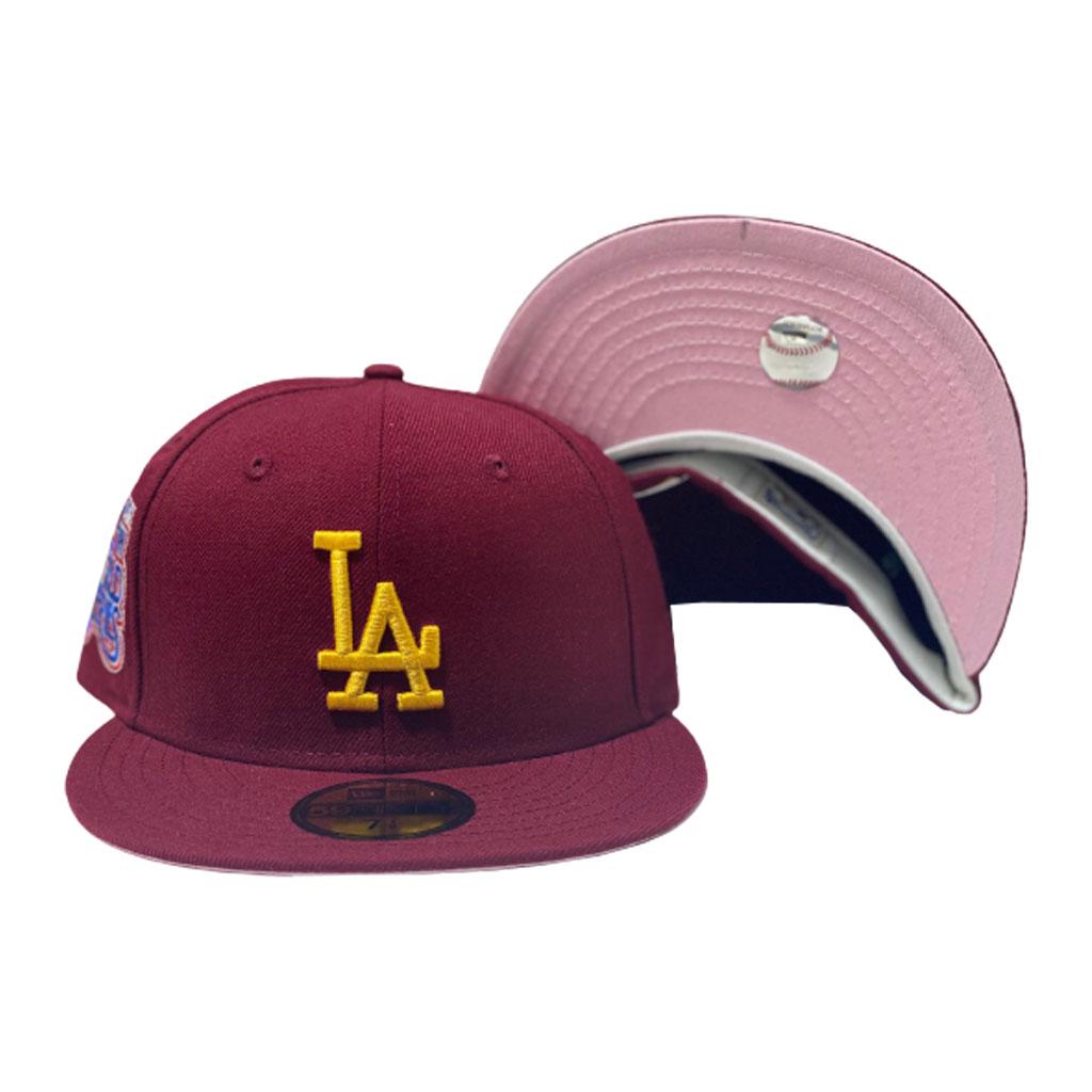 LOS ANGELES DODGERS 78TH WORLD SERIES BURGUNDY PINK BRIM NEW ERA FITTED HAT