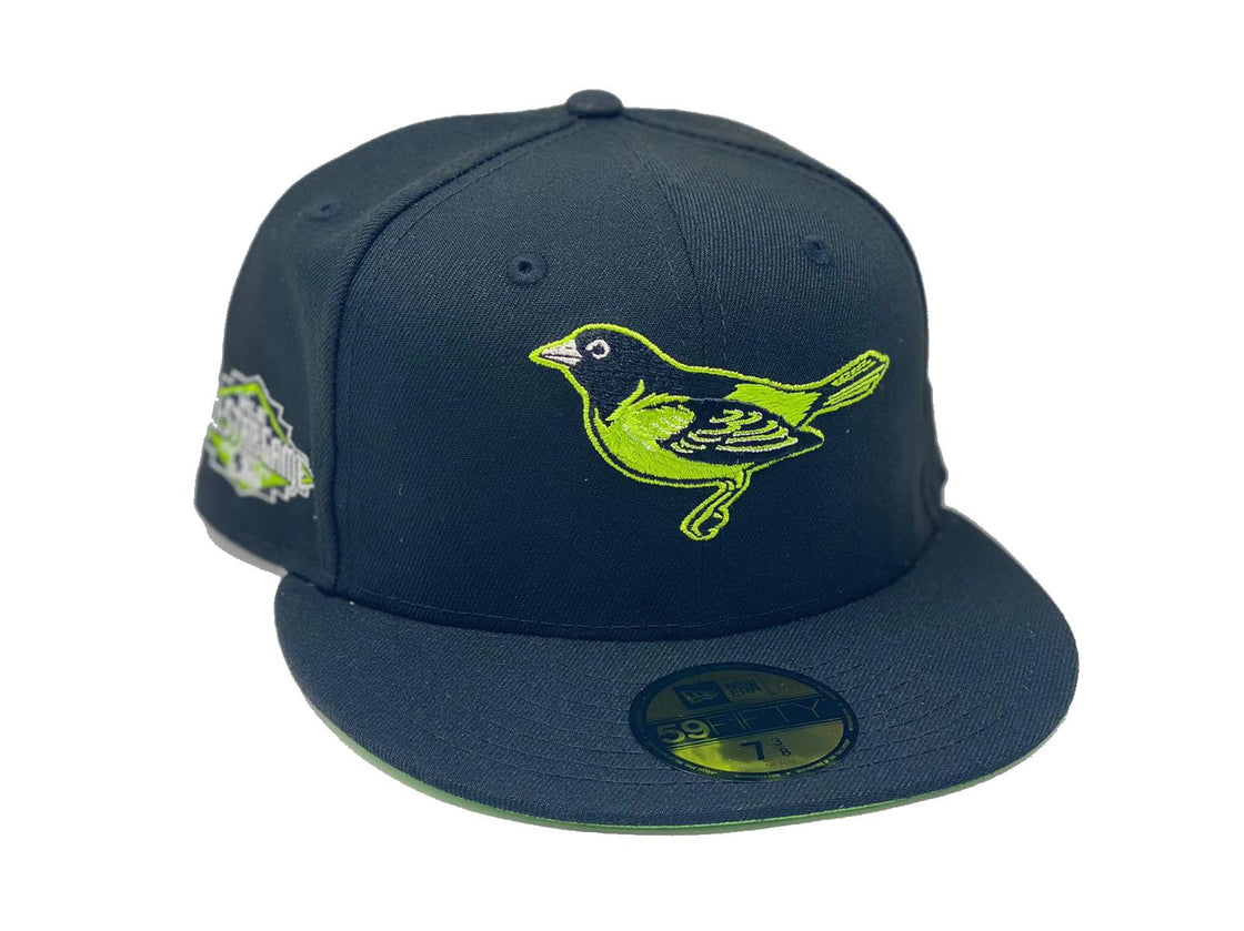BALTIMORE ORIOLES ALL STAR GAME BLACK LIME GREEN BRIM NEW ERA FITTE DHAT