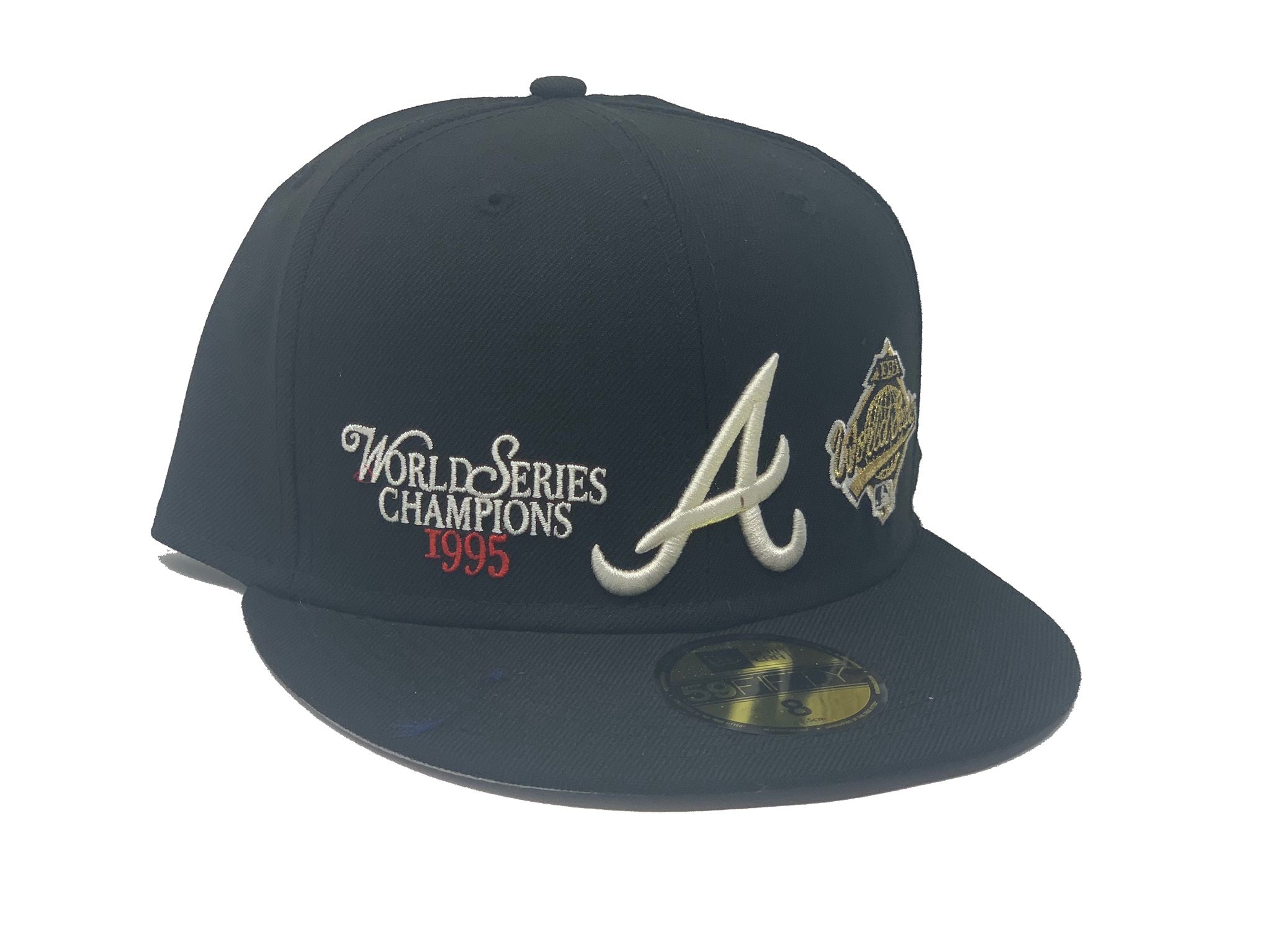 Men's New Era White/Black Atlanta Braves 1995 World Series Champions Neon Eye 59FIFTY Fitted Hat