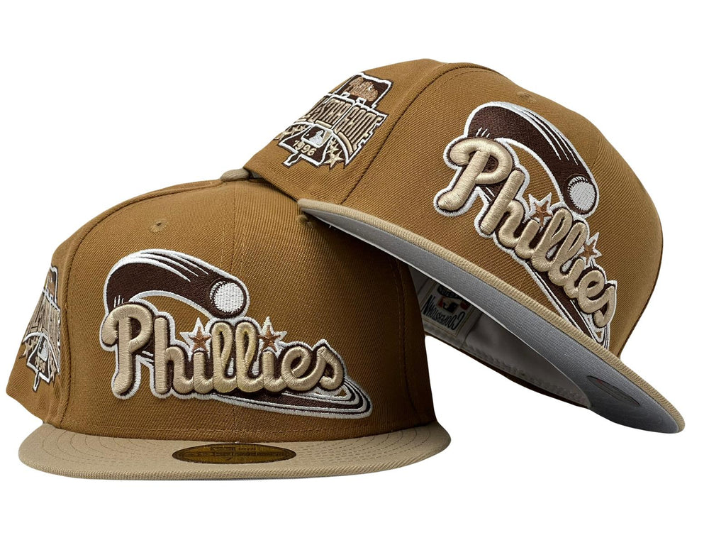 Philadelphia Phillies 1996 All Star Game Light Bronze Camel Visor Gray Brim New Era Fitted Hat