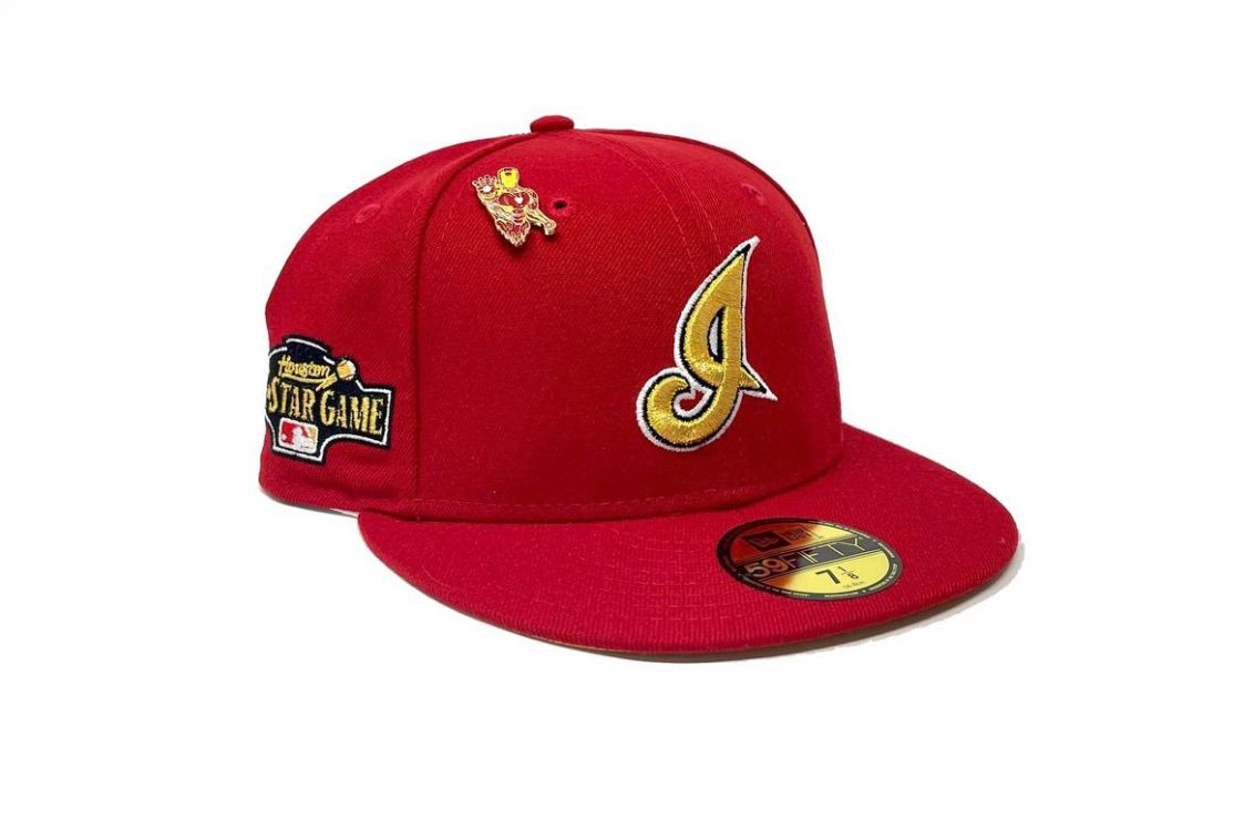 Cleveland Indians New Era All Red With 1954 All Star Game Patch On Side  59FIFTY Fitted Hat