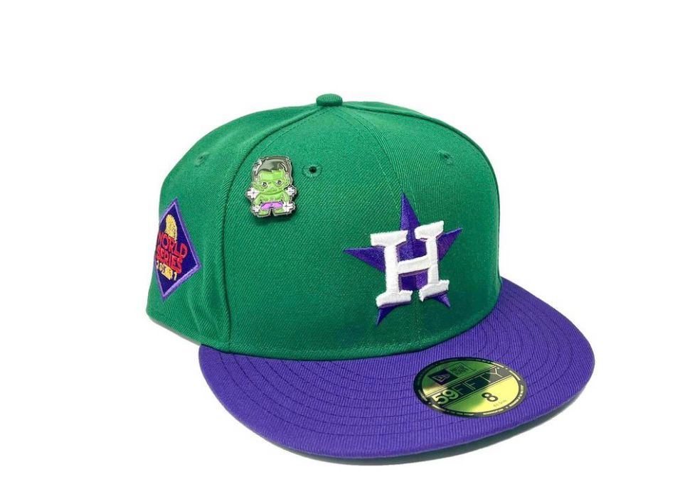 New Era 59FIFTY Peacock Pack Houston Astros 40 Years Patch Neon Blue UV Hat - Green Green / 7