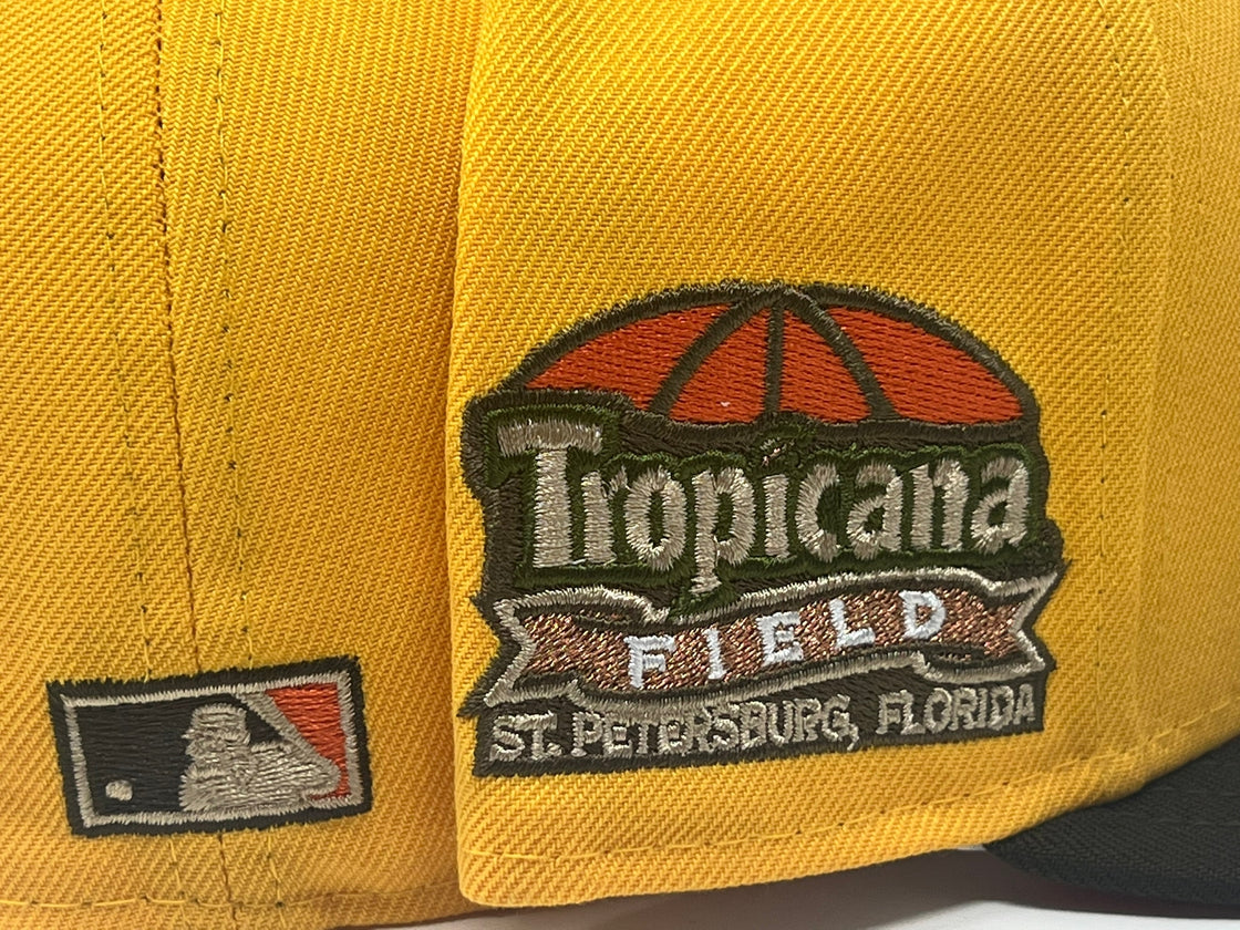 Tampa Bay Rays Tropicana Field Taxi Yellow Brown Visor Orange Brim New Era Fitted Hat