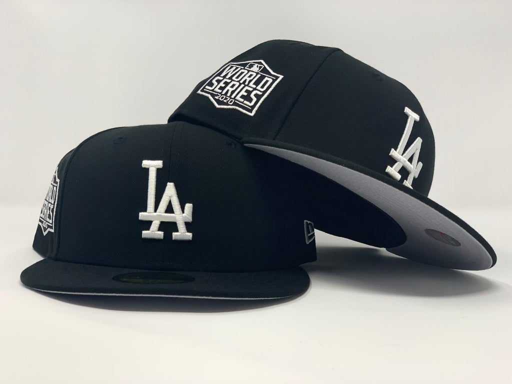 LOS ANGELES DODGERS 2020 WORLD SERIES BLACK GRAY BRIM NEW ERA FITTED HAT