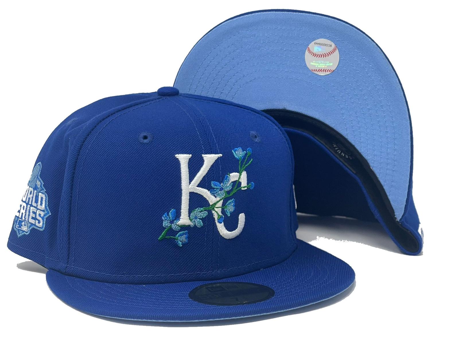 Kansas City Royals Hat Cap 7 1/8 Exclusive New Era Fitted MLB Patch  Metallic