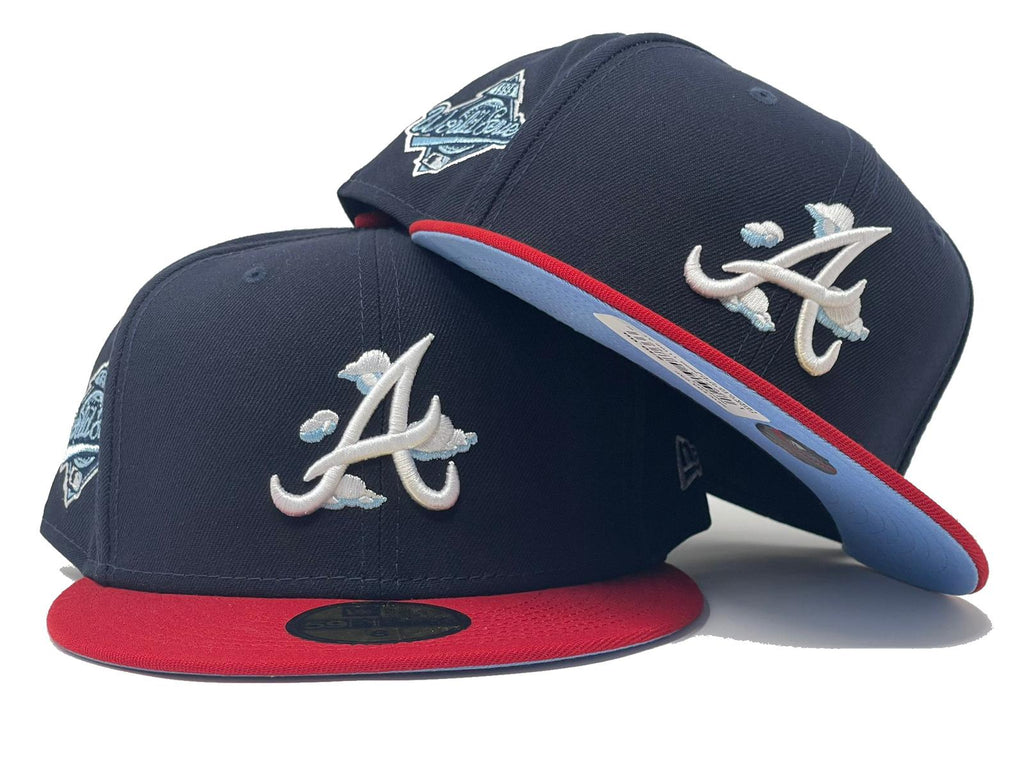 Atlanta Braves 1995 World Series Comic Cloud Pack Icy Brim New Era Fitted Hat