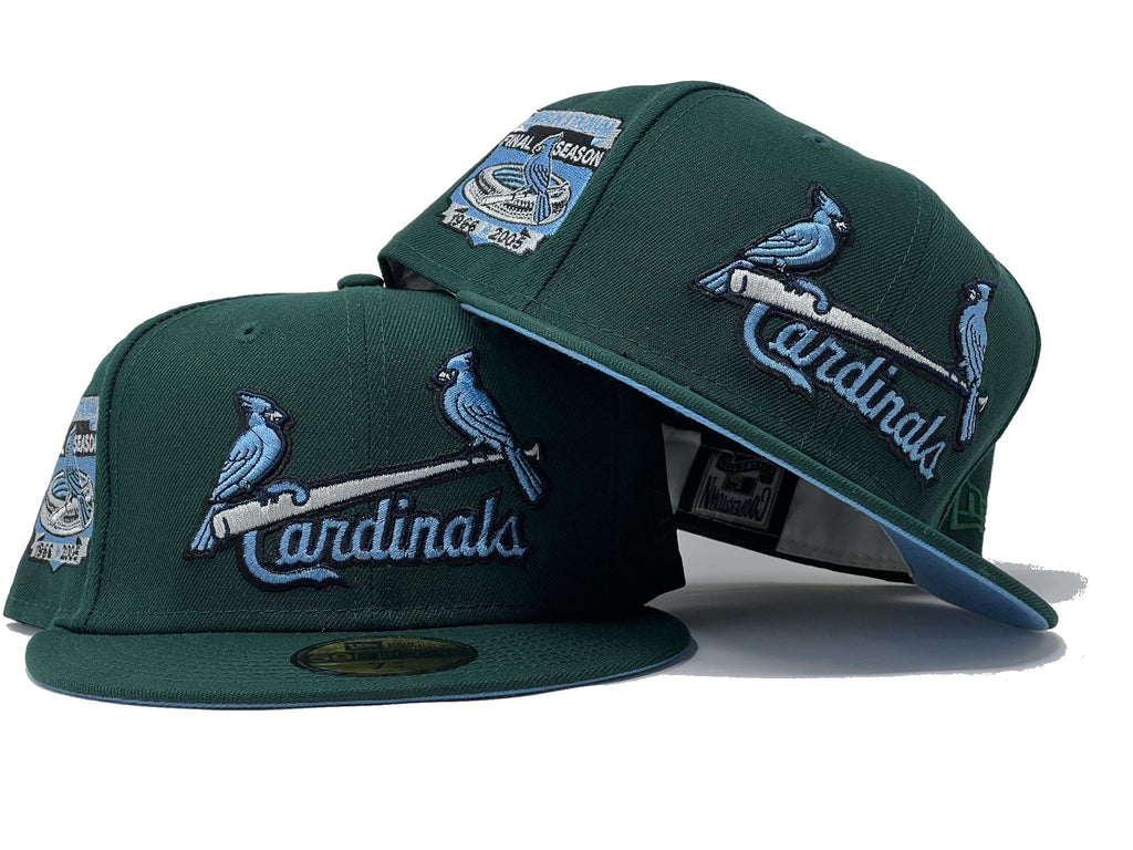 ST. LOUIS CARDINALS BUSCH STADIUM DARK GREEN ICY BRIM NEW ERA FITTED HAT