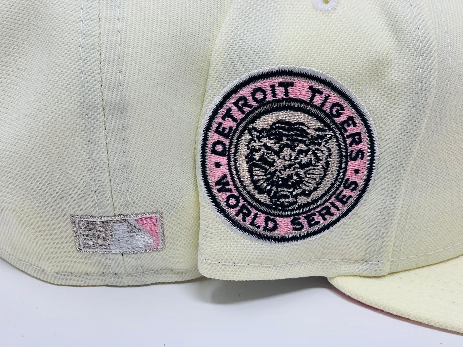 DETROIT TIGERS 1968 WORLD SERIES LIGHT PINK ICY BRIM NEW ERA FITTED HAT 8
