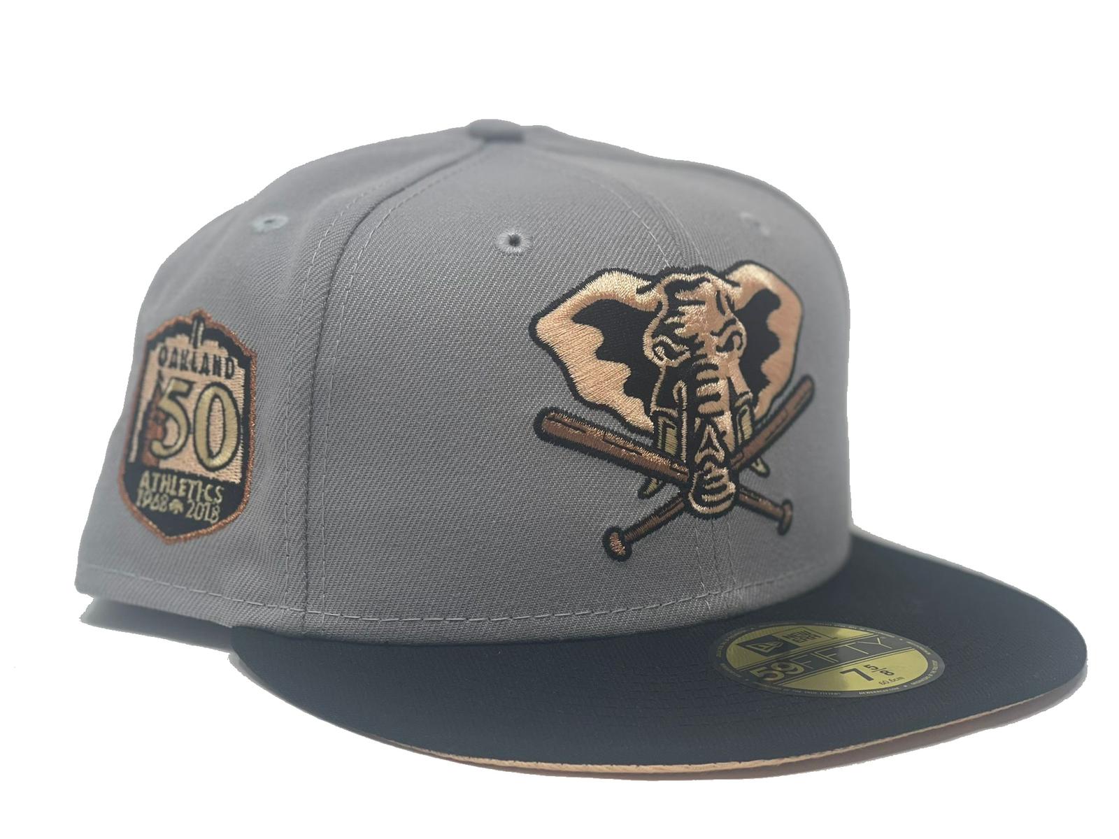 Oakland Athletics 50th Anniversary New Era 59FIFTY Fitted Hat (Black Corduroy Gray Under BRIM) 7 3/8