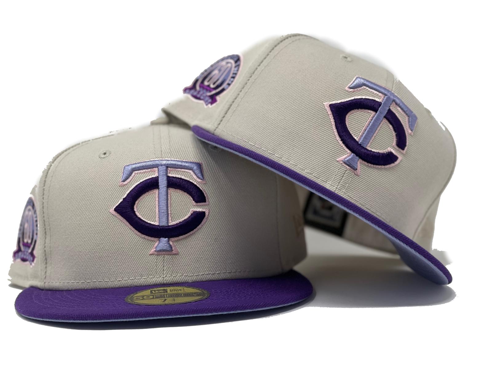 Minnesota Twins 30th Anniversary New Era 59FIFTY Fitted Hat (GITD Purple Burnt Wood Scarlet Under BRIM) 7