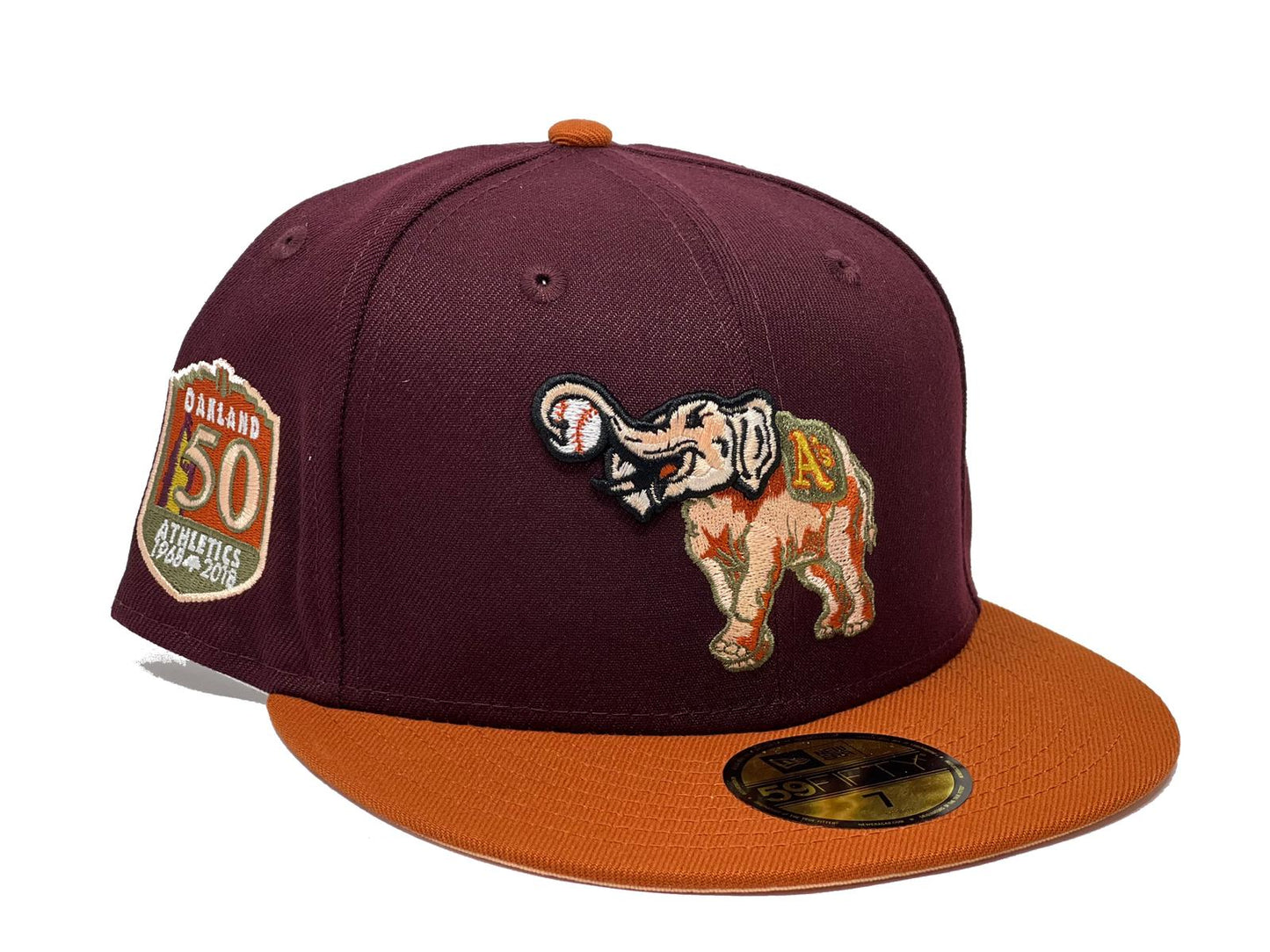 Oakland Athletics 50th Anniversary Soft Yellow Brim New Era Fitted Hat
