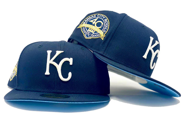 KANSAS CITY ROYALS 40TH SEASON BLACK ROYAL BRIM NEW ERA FITTED HAT – Sports  World 165