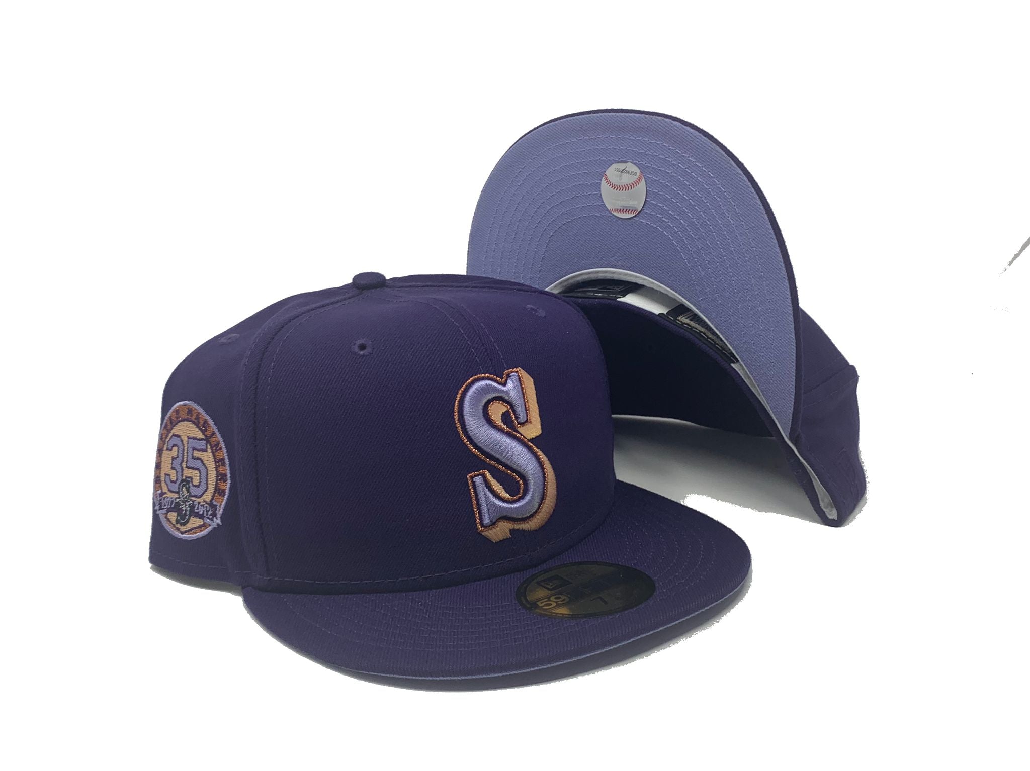 New Era Seattle Mariners 30th Anniversary 7 1/2 Coffee Purple Topperz  Exclusive