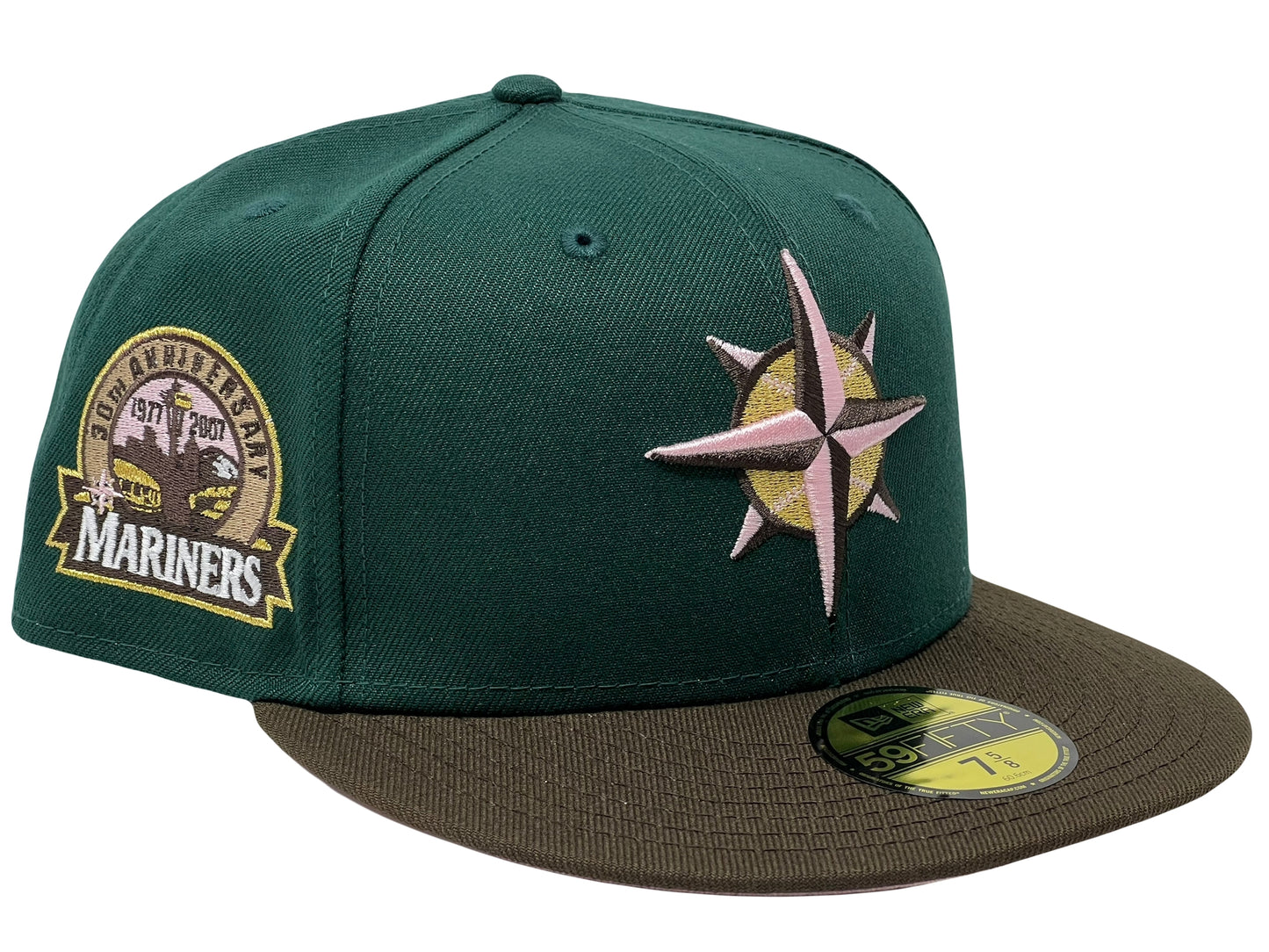 Seattle Mariners 30th Anniversary Brown Green Visor Fitted Hats