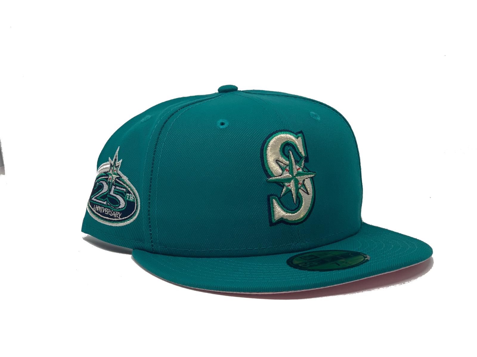 Seattle Mariners New Era Aqua/Navy Bill And Pink Bottom With 40TH  Anniversary Patch On Side 9FIFTY Adjustable SnapBack Hat