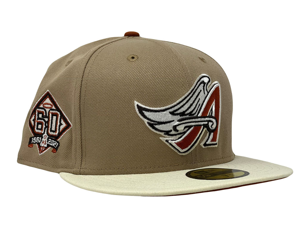 Los Angeles Angels 60th Anniversary Rust Orange Brim 59Fifty New Era Fitted Hat
