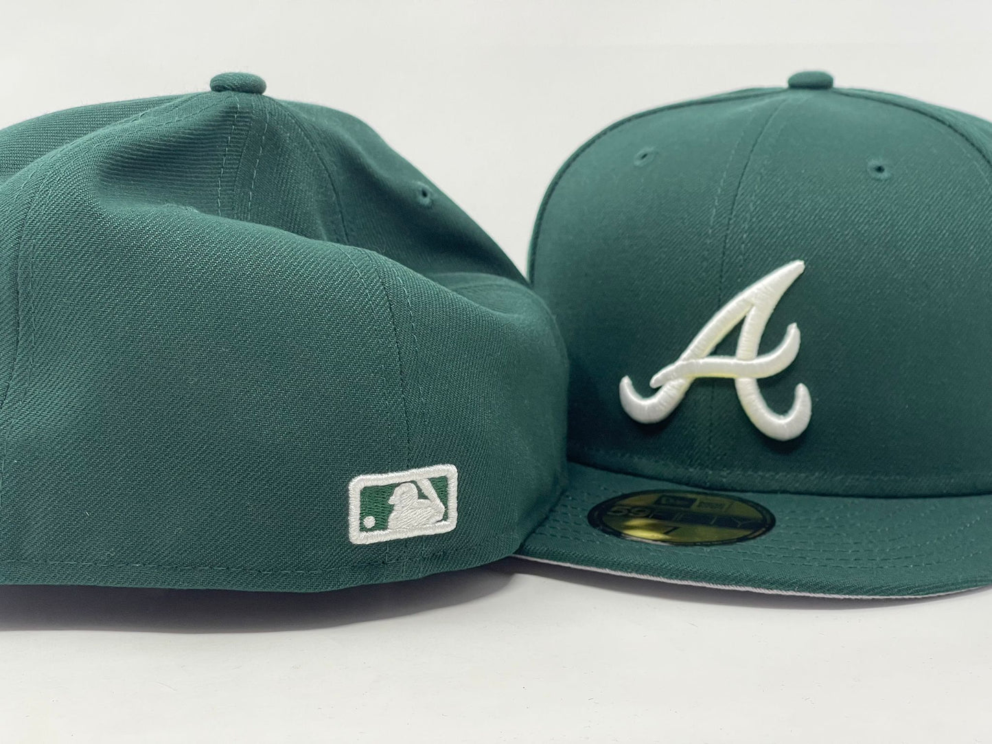 Atlanta Braves Dark Green Gray Brim New Era Fitted Hat