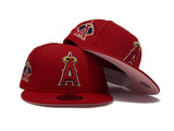 LOS ANGELES ANGELS "STRAWBERRY REFRESHER" RED PINK BRIM NEW ERA FITTED HAT