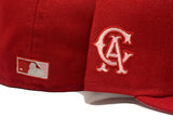 CALIFORNIA ANGELS RED PINK BRIM NEW ERA FITTED HAT