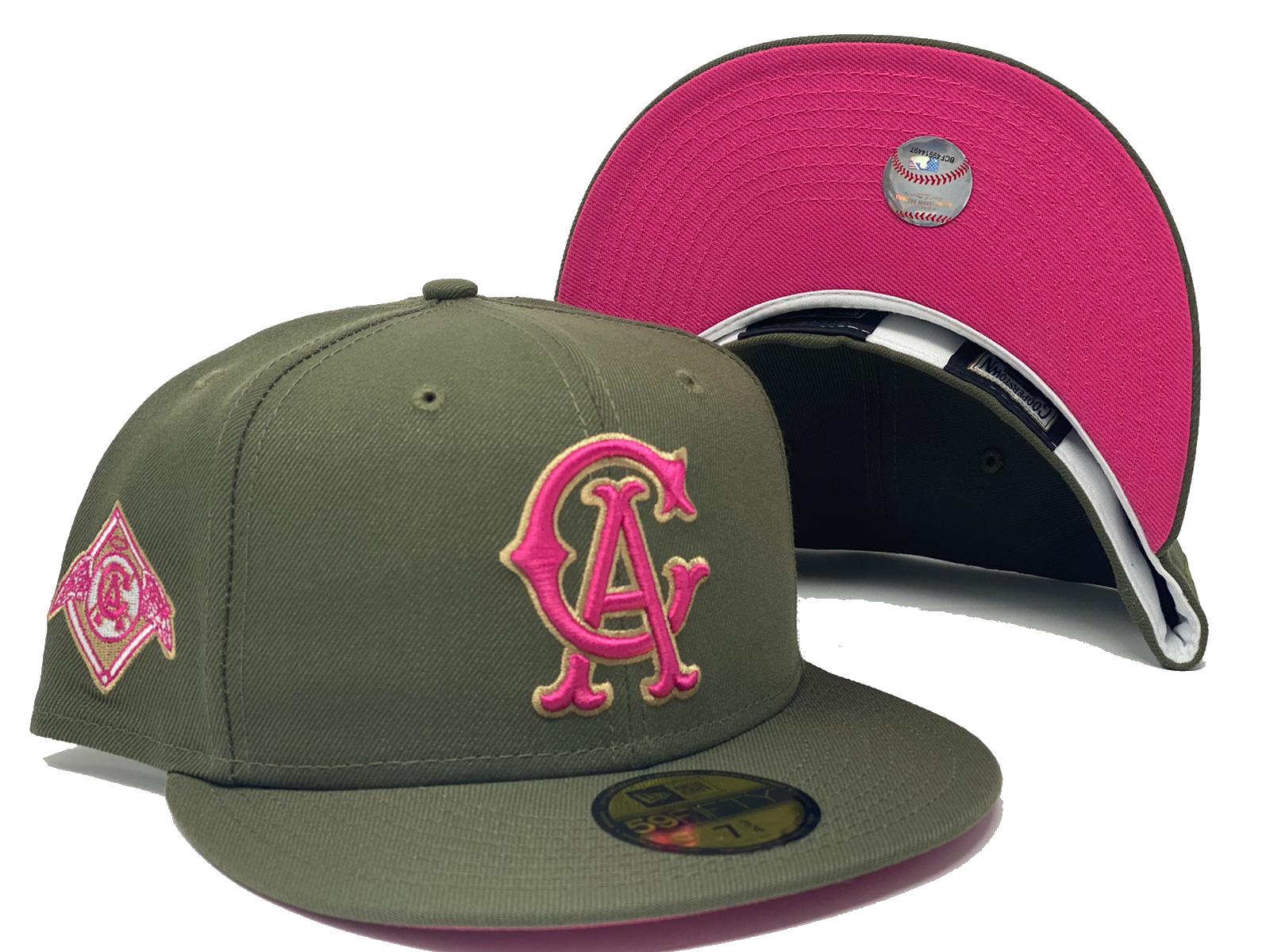 CALIFORNIA ANGELS DARK OLIVE FUSION PINK BRIM NEW ERA FITTED HAT – Sports  World 165