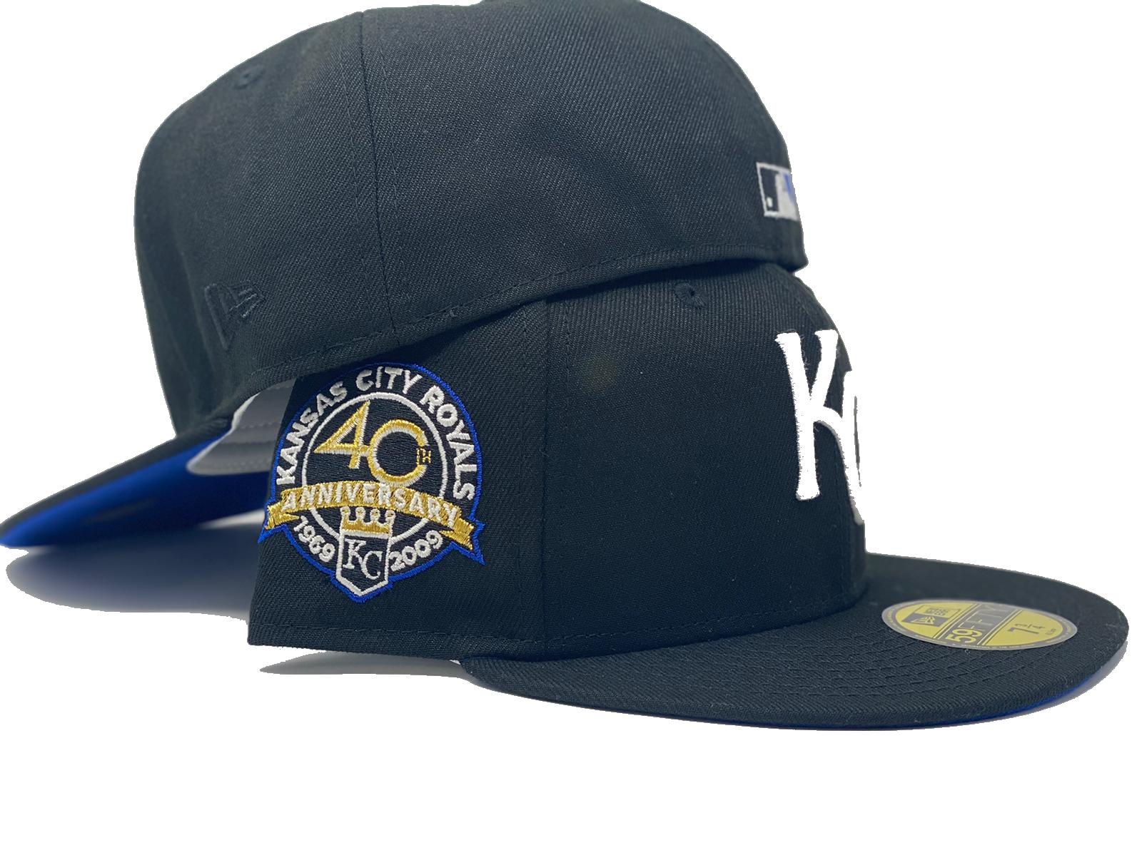 KANSAS CITY ROYALS 40TH SEASON BLACK ROYAL BRIM NEW ERA FITTED HAT – Sports  World 165
