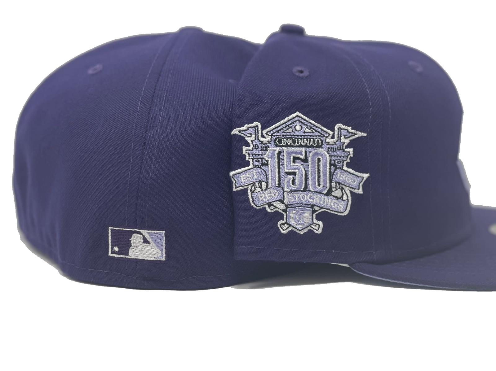Cincinnati Reds New Era 59FIFTY 150th Anniversary Hat Men's Size: 7 5/8  Purple