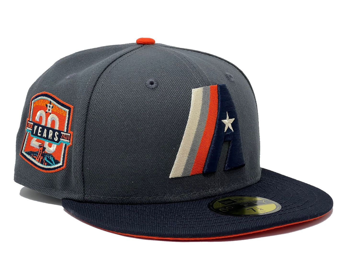 HOUSTON ASTROS "DARK GRAY DOME" ORANGE BRIM NEW ERA FITTED HAT