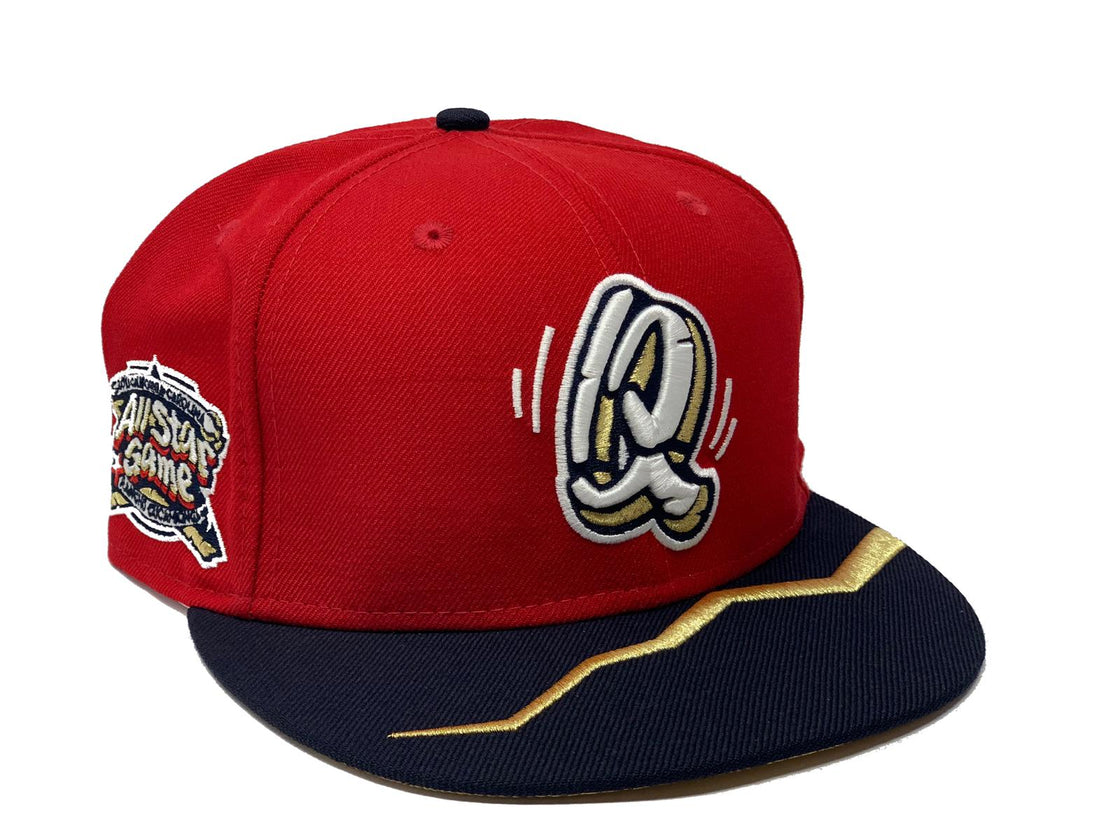 RANCHO CUCAMONGA QUAKES ALL STAR GAME RED METALLIC GOLD BRIM NEW ERA FITTED HAT