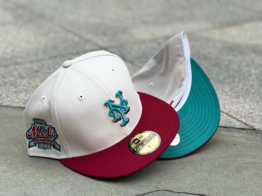 New York Mets 40th Anniversary Teal Brim New Era Fitted Hat