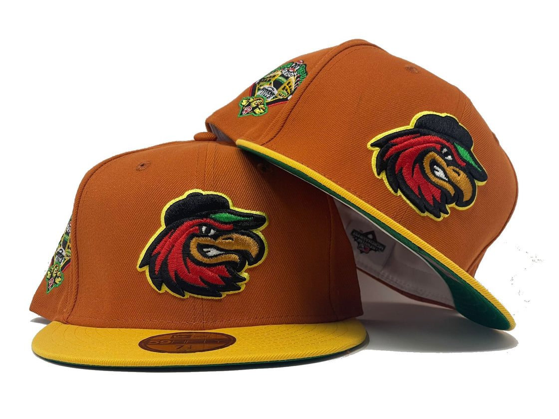 Rochester red wings 20th anniversary minor league green brim new era fitted hat