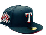 TEXAS RANGERS 1995 ALL STAR GAME BLACK RED BRIM NEW ERA FITTED HAT