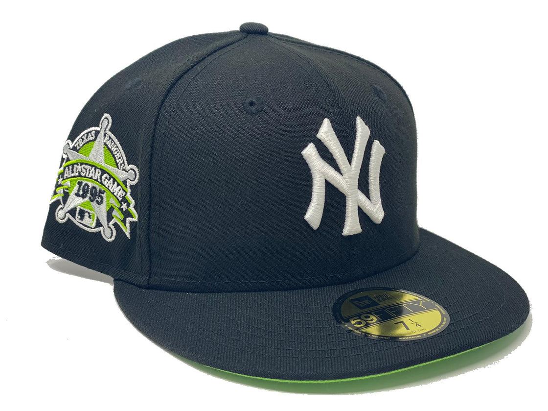 NEW YORK YANKEES 1995 ALL STAR GAME BLACK LIME GREEN BRIM NEW ERA FITTED HAT