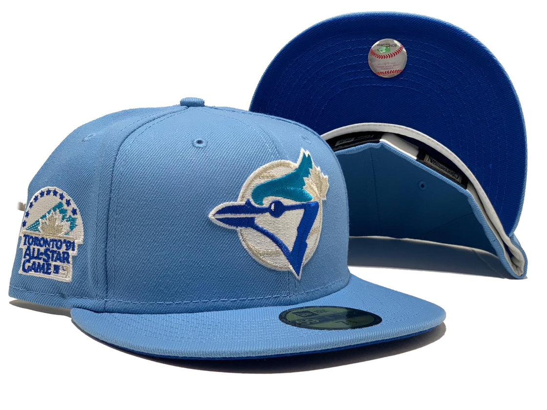 TORONTO BLUE JAYS 1991 ALL STAR GAME SKY BLUE ROYAL BRIM NEW ERA FITTED HAT