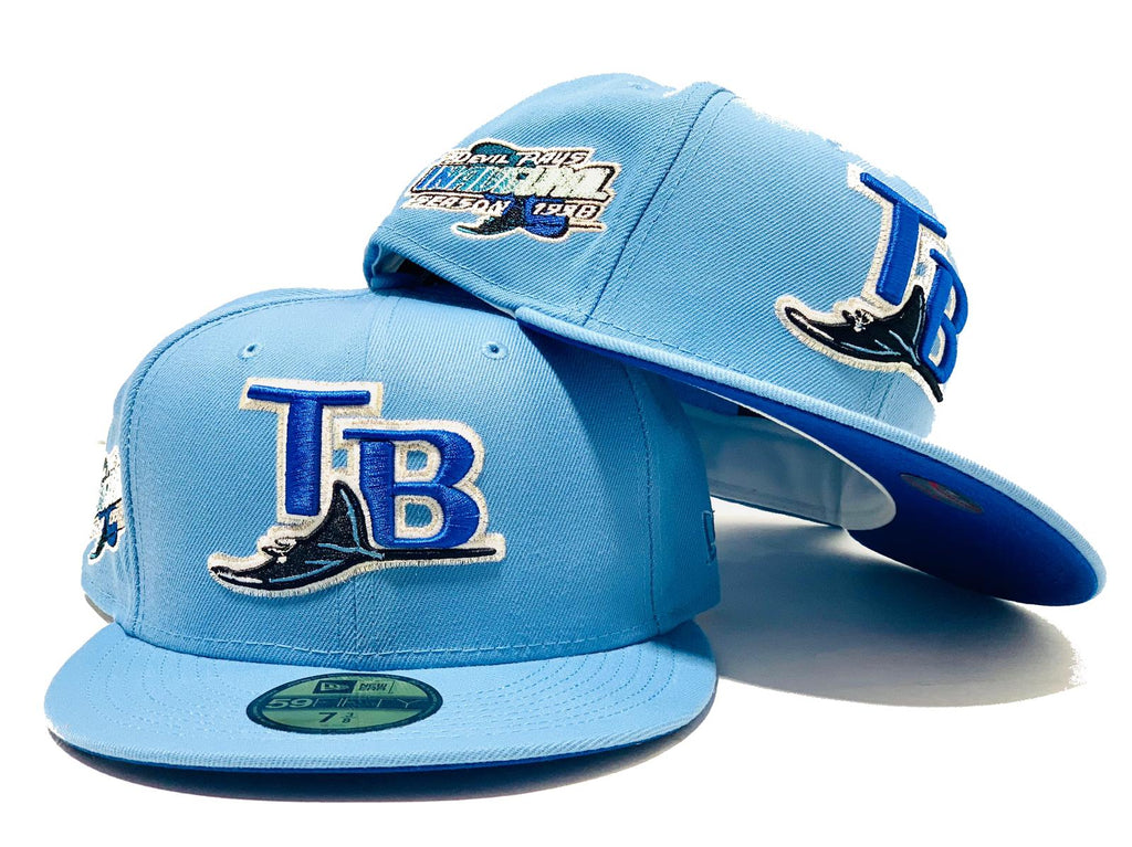 TAMPA BAY 1998 INAUGURAL SEASON SKY BLUE ROYAL BRIM NEW ERA FITTED HAT