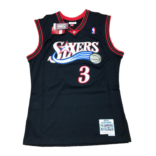 ALLEN IVERSON PHILADELPHIA 76ERS MITCHELL AND NESS BLACK SWINGMAN JERSEY
