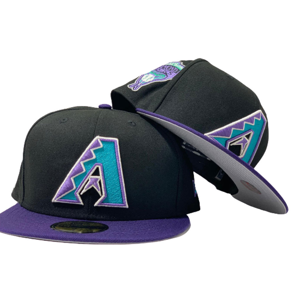 ARIZONA DIAMONDBACKS 1998 INAUGURAL SEASON BLACK PURPLE NEW ERA FITTED HAT