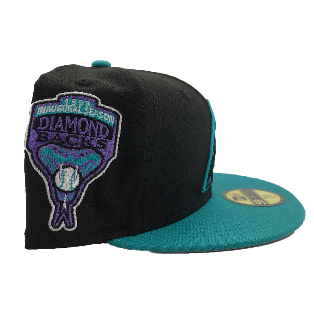 Arizona Diamondbacks Black Teal 1998 Inaugural Season New Era Fitted Hat