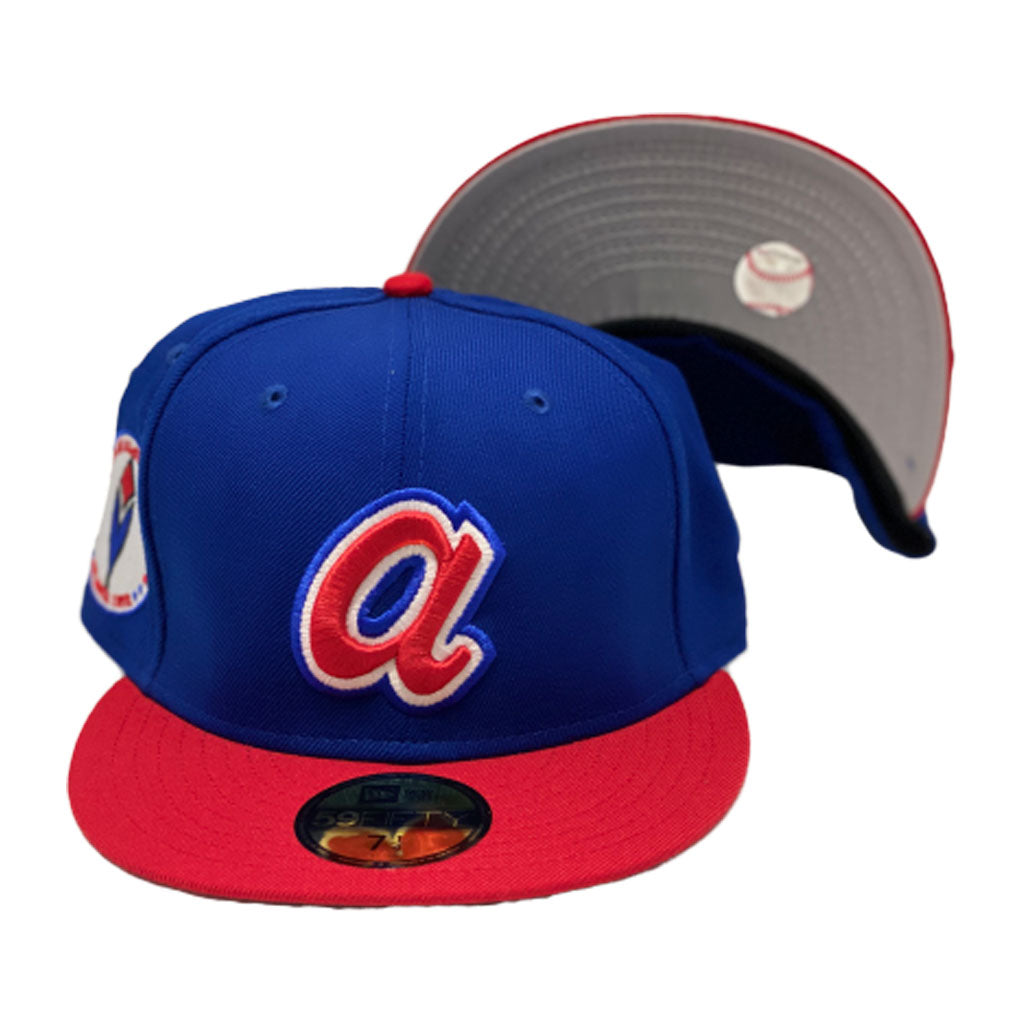 Atlanta Braves OLD ENGLISH SOUTHPAW Red-Red Fitted Hat