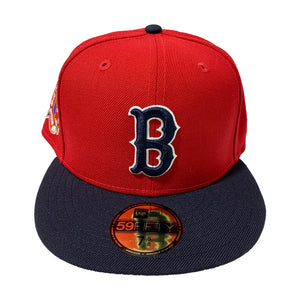 BOSTON RED SOX-RED TOP WITH BLUE VISOR FITTED CAP