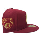 BROOKLYN NETS METAL GOLD LOGO 59FIFTY NEW ERA FITTED
