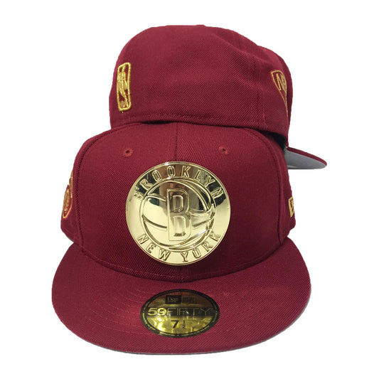 Brooklyn Nets Metal Gold Logo 59Fifty New Era Fitted