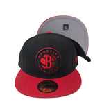 Brooklyn Nets Black Cap Red Visor New Era 59Fifty Fitted cap