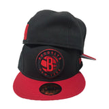 Brooklyn Nets Black Cap Red Visor New Era 59Fifty Fitted cap