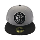 Brooklyn Nets Gray Black New Era Fitted Hat