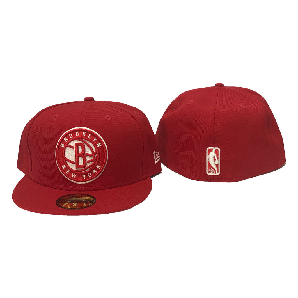 Brooklyn Nets Red New Era Fitted Hat