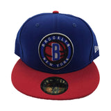 Brooklyn Nets Royal Blue Cap Red visor New Era Fitted Hat