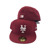 Burgundy New Yoek Mets New Era Fitted Hat