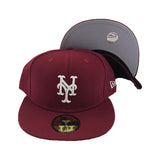 Burgundy New Yoek Mets New Era Fitted Hat